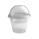 COMBI - Clear cups (smoothie bekers) - 9oz, 0,2 l plat - plastic bekers PET met bolle deksel