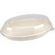 Deckel rPET für Schale aus Bagasse, oval, "Eco-Friendly" - 240x170mm