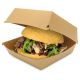 Burgerbox XL aus Frischfaser mit Klappdeckel, kompostierbar, braun - 14,5x14,5x8cm