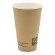 Composteerbare koffiebekers "Just Leaf brown", coffee-to-go-beker - 16oz, 400ml