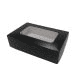 Sushi-Box aus Karton mit Sichtfenster, schwarz - Größe 4, 190x130x50mm