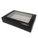 Sushi-Box aus Karton mit Sichtfenster, schwarz - Größe 6, 260x190x50mm