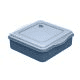 Mehrweg Universalbox "ToGo" + Dampfdeckel aus PP, blau/transparent - 22x21,2x7cm, 2000ml