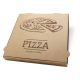 Pizzakarton "Fresh & Tasty" aus Kraftpapier, braun - 32x32x4cm