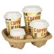 VOORDEELSET - Coffee To Go koffiebekers "Barista" - 12oz, 300ml, kartonnen bekers met zwarte deksel