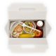 Lunchbox mit Griff - weiße Pappbox, 265x128x180mm