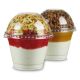 COMBI - Clear cups (smoothie bekers) - 9oz, 0,2 l plat - plastic bekers PET met bolle deksel + tussendeksel