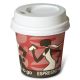 SPARSET - Coffee To Go Espressobecher "Coffee Grabbers" - 4oz, 100ml, Pappbecher mit weißem Deckel