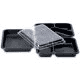 PP-menuschalen, diep 225 x 175x45mm, zwart zonder vakverdeling, voor magnetron