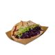Foodtray aus Recycling-Papier (kompostierbar), braune Snackschale - 107x50x41mm