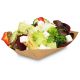 Foodtray aus Recycling-Papier (kompostierbar), braune Snackschale - 131x88x55mm