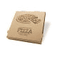 Pizzakarton "Fresh & Tasty" aus Kraftpapier, braun - 26x26x4cm