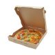 Pizzadoos "Fresh & Tasty" van kraftpapier, bruin - 26x26x4cm