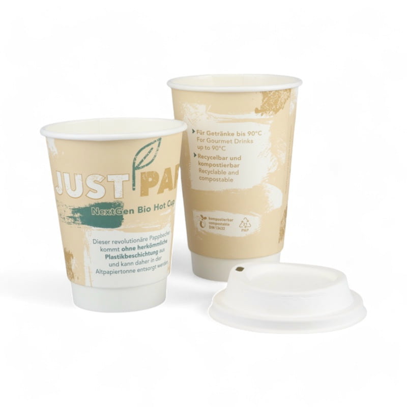 DISPOSABLE GREEN® | 8, 12, 16oz Dubbelwandige Koffiebekers Gecertificeerd Composteerbaar