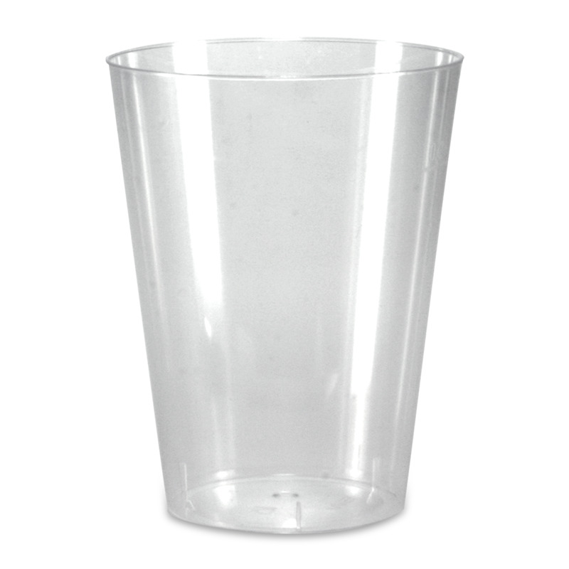 6 Mehrweg-Becher 0,25 L Eichstrich Glasklar Kunststoff Trinkbecher 0,58 €/Stück 