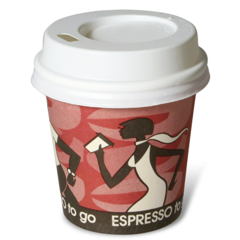 Einweg Espressotassen Espressobecher to go Pappe PS Henkel Deckel Menge Auswahl 