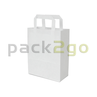 Papiertragetaschen 18+8x22cm - Kraft weiß, umweltfreundlich
