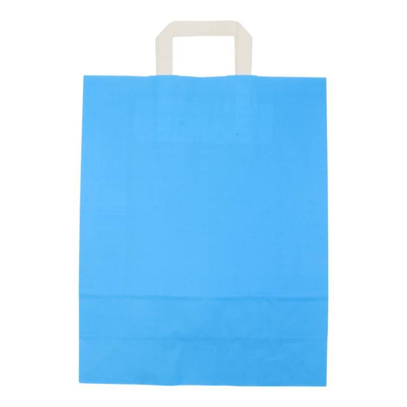 Hellblaue Papiertragetaschen 32+12x40cm