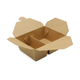 Bio-Foodcase - 2-geteilte Snackbox mit Faltdeckel, beschichtet, braun - 650/450ml