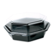 Salatschale "Octaview" Box, 8-eckig Duni, schwarz mit klarem Deckel - 640ml