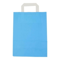 Hellblaue Papiertragetaschen 22+10x28cm