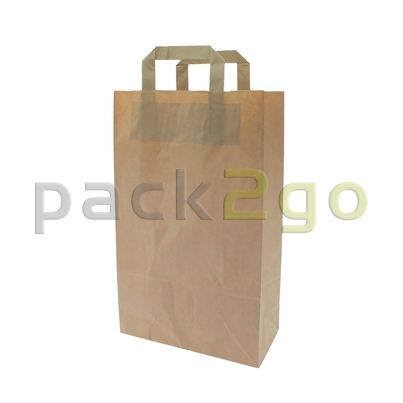 Papiertragetaschen 22+11x36cm - Kraft, braun, umweltfreundlich