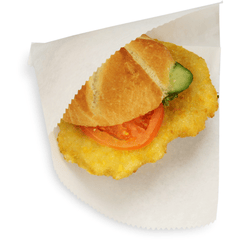 Snacktasche / Hamburgertasche 2-seitig offen, klein, Perga-Ersatz fettdicht
