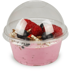 KOMBI - Deli Gourmet Container (Dessertbecher) - 5oz/120ml - PET mit Dom-Deckel (geschlossen)