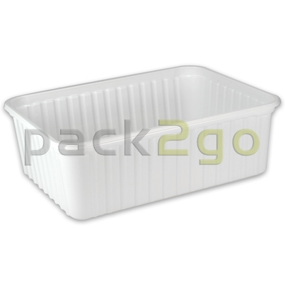 Maxi-Verpackungsbecher, weiß, Kunststoffschale eckig - 2000ml