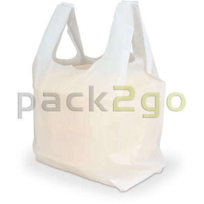 Hemdchen-Tragetaschen - ND-Polyethylen (HDPE), weiß 30+18x54cm