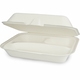 Kompostierbare Menüboxen HP4/3 "Eco-Friendly" aus Bagasse - 3-geteilt