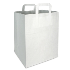 Papiertragetaschen 22+11x36cm - Kraft weiß