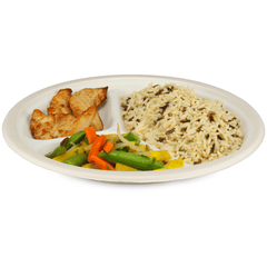 Bagasse Menüteller "Eco-Friendly", Ø26cm, 3-geteilt, Einweg-Partyteller, kompostierbar