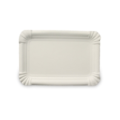 Pappteller eckig - 9x15cm TOPKRAFT, papierbeschichtet, Frischfaser