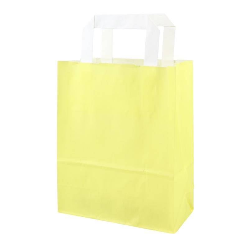 Gelbe Papiertragetasche 18+8x22cm