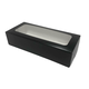 Sushi-Box aus Karton mit Sichtfenster, schwarz - Größe 2, 220x100x50mm