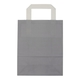 Papiertragetaschen 18+8x22cm - Kraft, grau mit weißem Griff