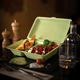 Mehrweg Menübox "ToGo" Medium, 2-geteilt aus PP, grün - 24,6x15,7x6,1cm, 800ml