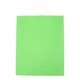 Papieren draagtassen 32+12x40cm - Kraft, groen met wit handvat