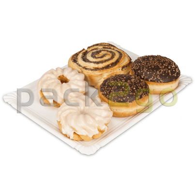 Pappteller eckig - 24x34cm TOPKRAFT, papierbeschichtet, Frischfaser