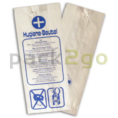 Hygienebeutel aus Papier, weiß (Damenhygienebeutel)