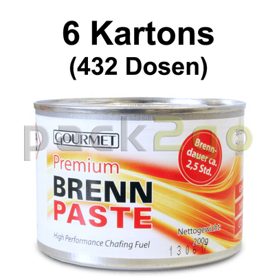 6 Kartons - Profi- Brennpaste GOURMET 200g-Dose, Sicherheitsbrennpaste für Chafing Dish 2,5h