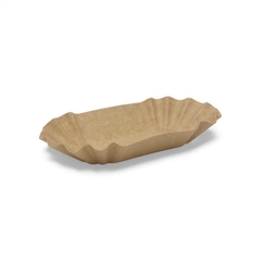 ovale Pappschale braun 11x20x3cm