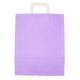 Papieren draagtassen 32+12x40cm - Kraft, paars met wit handvat