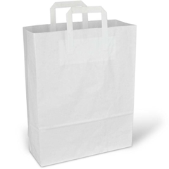 Papiertragetaschen aus 80g Kraftpapier - 32+12x40cm, weiß
