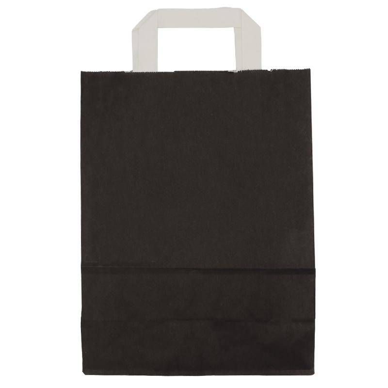 Schwarze Papiertragetaschen 22+10x28cm