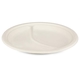 Bagasse Menüteller "Eco-Friendly", Ø23cm, 2-geteilt, Einweg-Partyteller, kompostierbar