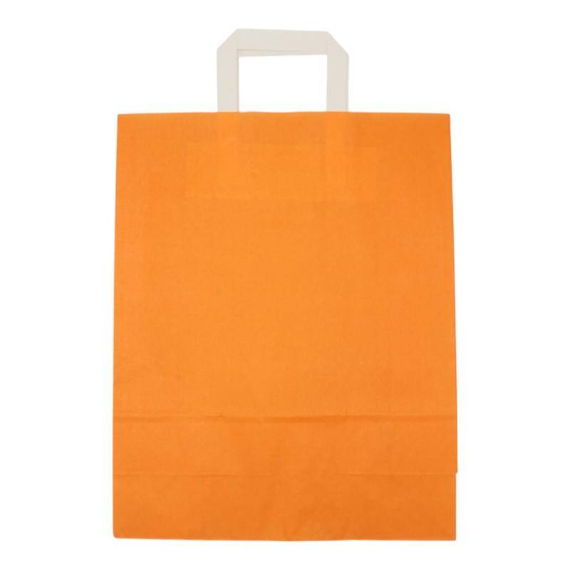 Orange Papiertragetaschen 32+12x40cm