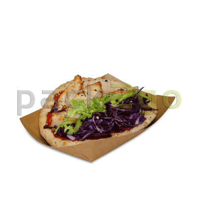 Foodtray aus Recycling-Papier (kompostierbar), braune Snackschale - 107x50x41mm