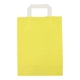 Papiertragetaschen 22+10x28cm - Kraft, gelb mit weißem Griff